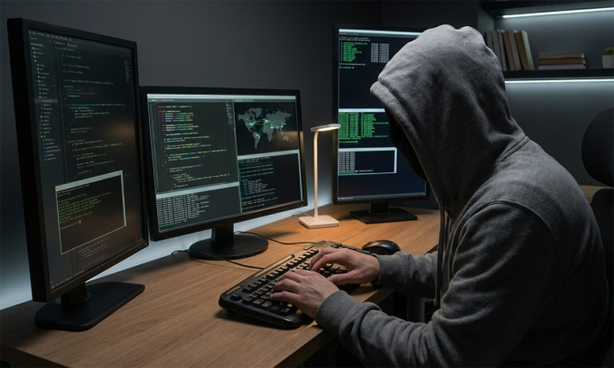 Minh họa tội phạm mạng đang hoạt động. Ảnh: Google Gemini