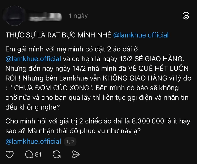 1 thương hiệu áo dài lên tiếng xin lỗi ngày cận Tết- Ảnh 1. 1 thương hiệu áo dài lên tiếng xin lỗi ngày cận Tết- Ảnh 1.