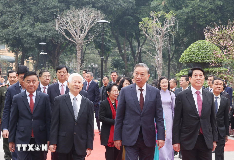 Tổng Bí thư Tô Lâm, Chủ tịch nước Lương Cường dự khánh thành công trình Trụ sở làm việc Cơ quan Chủ  - Ảnh 12.