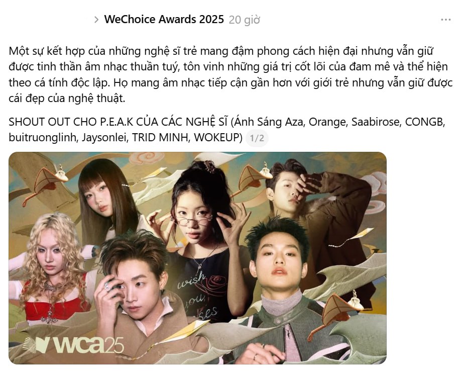 Cả cõi mạng bùng nổ vì album WeChoice Awards 2025: Dàn sao trẻ cực hot, thông điệp khích lệ nghe là xúc động- Ảnh 4.