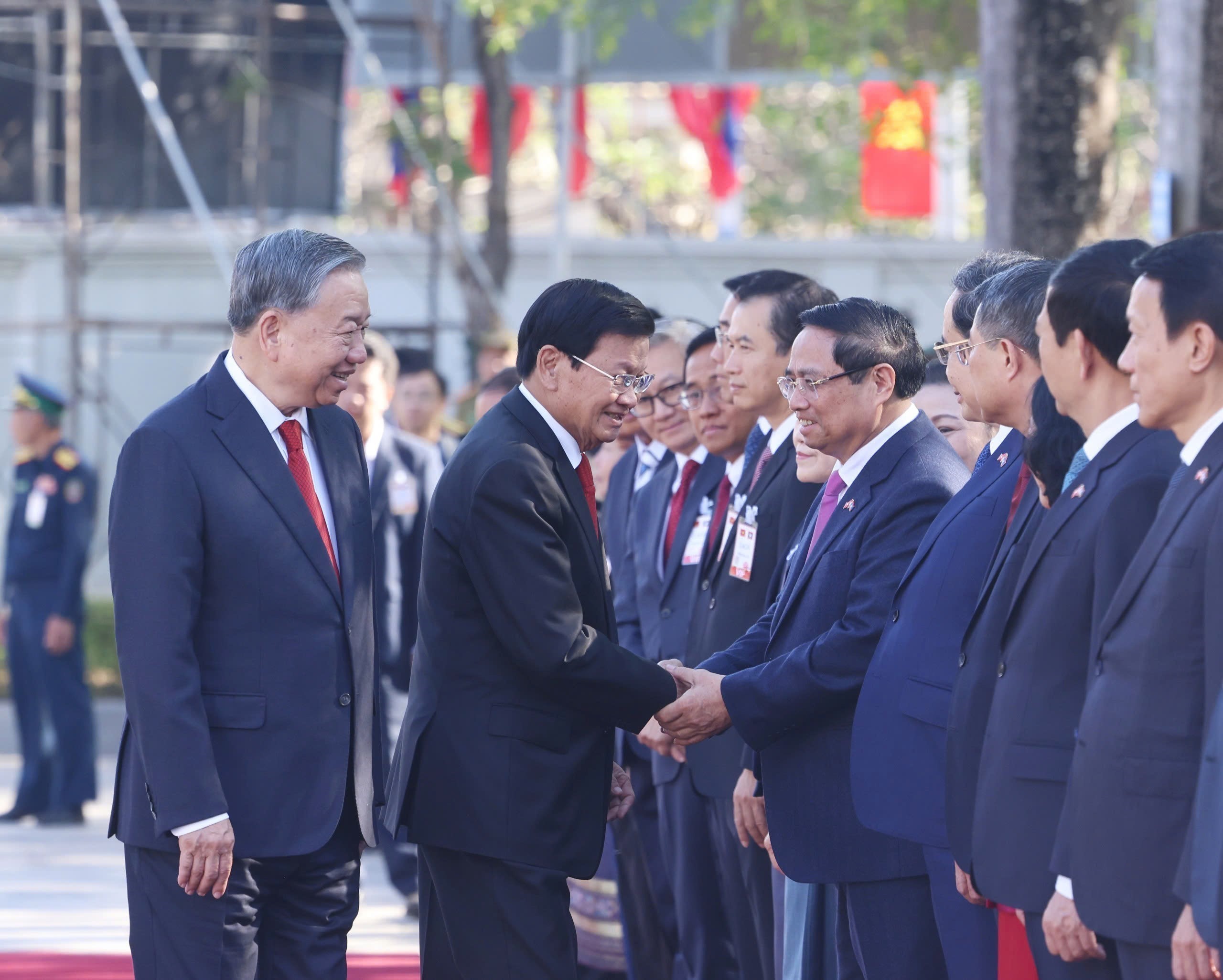 Lễ đón trọng thể Tổng Bí thư Tô Lâm tại Lào - Ảnh 7.