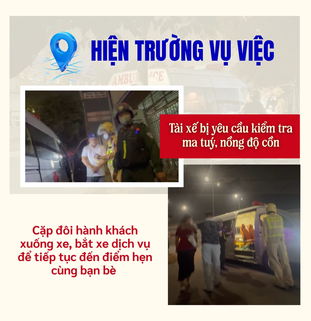 ẢNH GHÉP 9 - Cảnh chiếc xe bị CSGT tỉnh Đồng Nai thổi lại, dừng xe để kiểm tra (2-3 ảnh) + Hiện trường vụ việc (2-3 ảnh) + Tài xế bị yêu cầu kiểm tra ma tuý, nồng độ cồn (2- 3.png