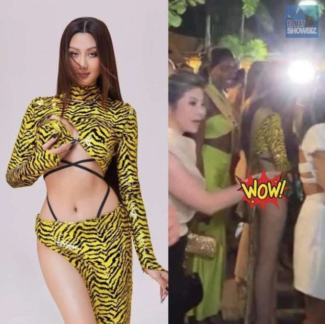 Trang phục gây tranh cãi của Hoa hậu Quế Anh tại bữa tiệc tối trong khuôn khổ Miss Grand International 2024. (Ảnh: FBNV)