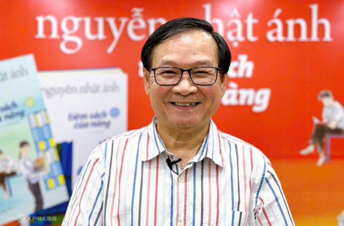 Tác giả Nguyễn Nhật Ánh ở một sự kiện hồi tháng 12/2024. Ảnh: Mai Nhật