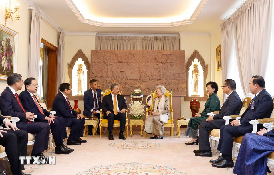 Tổng Bí thư Tô Lâm hội kiến Samdech Techo Hun Sen. - Ảnh 5.