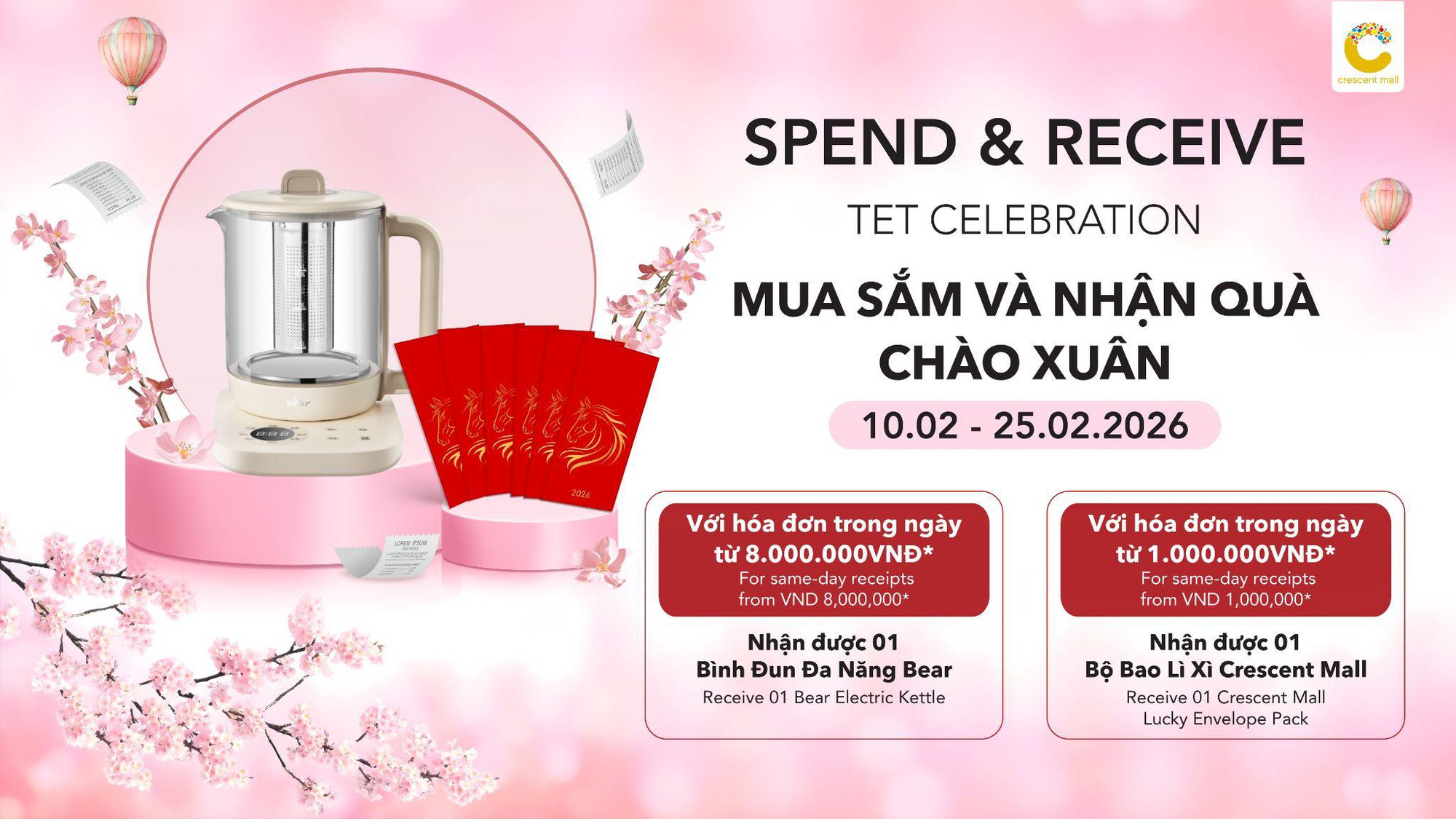Giới trẻ rủ nhau “lên mây” đón tết tại Crescent Mall với rừng đào và khinh khí cầu siêu mộng mơ- Ảnh 5.
