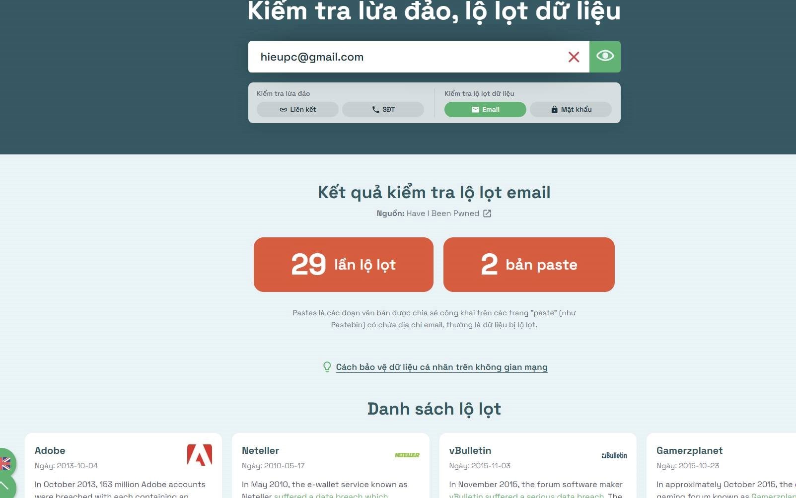 Hơn 17 tỷ tài khoản bị chiếm đoạt, Hiếu PC phát hiện email cũ cũng đang 