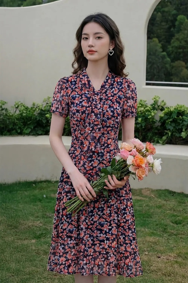 Diện váy hoa, đầm họa tiết, nàng lúc nào cũng trẻ trung xinh đẹp- Ảnh 4.
