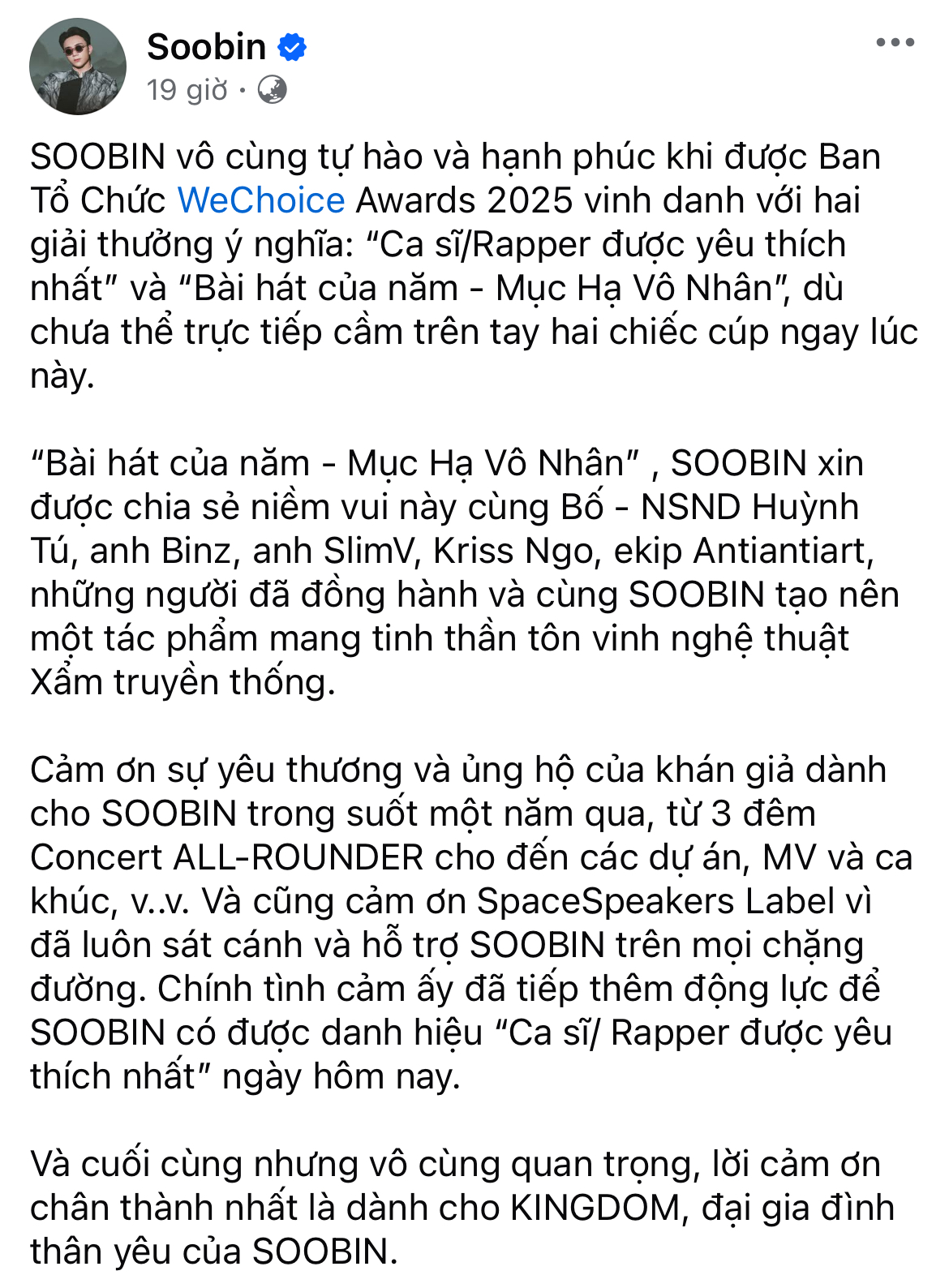 MXH ngập chia sẻ dàn sao Việt sau gala WeChoice Awards: Cảm xúc, ý nghĩa, vỡ oà và hơn thế nữa!- Ảnh 20.