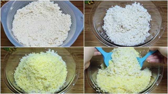 Nếp và đậu xanh bạn vo sạch với nước 3 - 4 lần rồi đổ nước ngập hơn mặt nếp và đậu 2 lóng tay, để yên và ngâm trong vòng 4 tiếng.