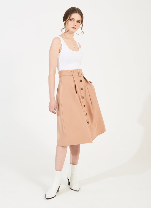 Công thức vàng cho nàng hiện đại với áo không tay và chân váy midi- Ảnh 5.