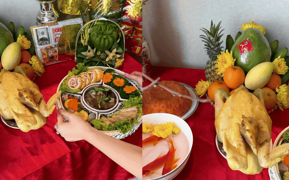 Mâm cúng ông Công ông Táo của 'nàng dâu hào môn' Đỗ Hà có món ăn cực đặc biệt, vừa đẹp mắt, vừa dễ làm - 13