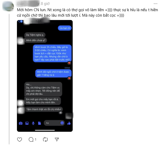 Kiếp nạn Tết: Cô gái chờ 2 tiếng không được làm nail dù đặt lịch trước, đã vậy còn mất 10k gửi xe- Ảnh 6.