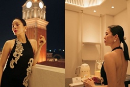 Lệ Quyên đi nghỉ dưỡng cùng Lâm Bảo Châu, khoe lưng trần nuột nà