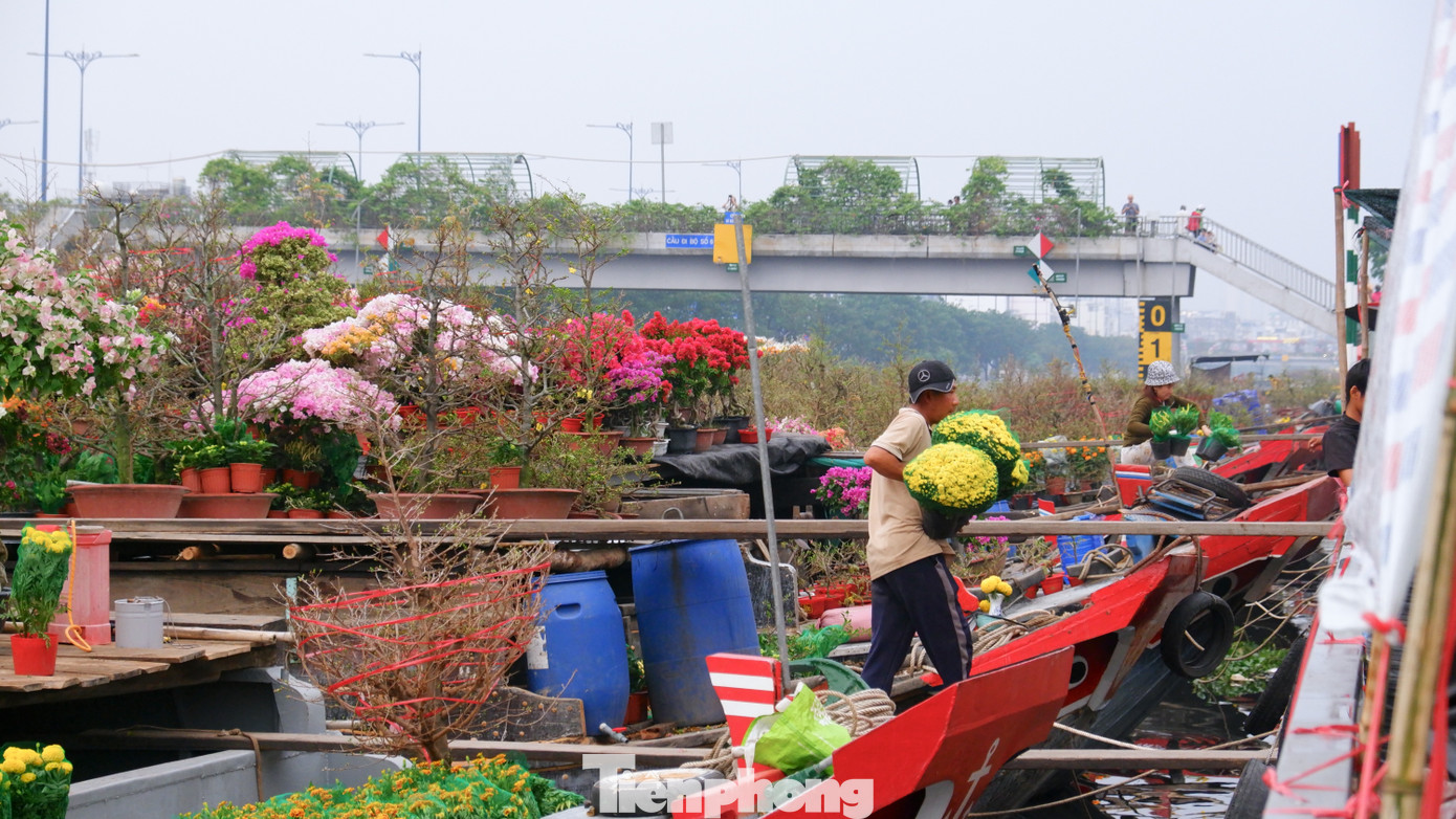 Tấp nập chợ hoa 'trên bến dưới thuyền' duy nhất ở TPHCM- Ảnh 3.