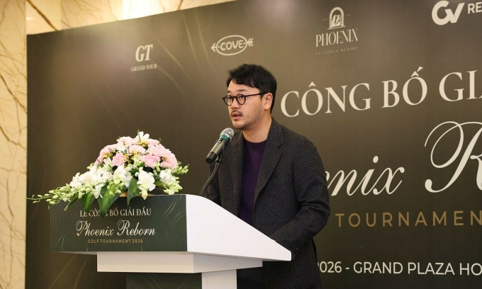 Phó Chủ tịch CV Group Lee Ho Seong phát biểu khai mạc giải đấu   Phoenix Reborn Golf Tournament 2026. Ảnh: CV Resort