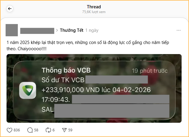 Có “tí thưởng Tết”, Threads rộn ràng hẳn lên: 6 tháng lương, tiền trăm triệu, quá đã!- Ảnh 2. Có “tí thưởng Tết”, Threads rộn ràng hẳn lên: 6 tháng lương, tiền trăm triệu, quá đã!- Ảnh 2.