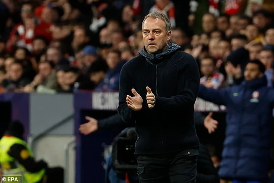 HLV Hansi Flick của Barca khó lật ngược tình thế trong trận lượt về. ẢNH: EPA HANSI-FLICK.jpg