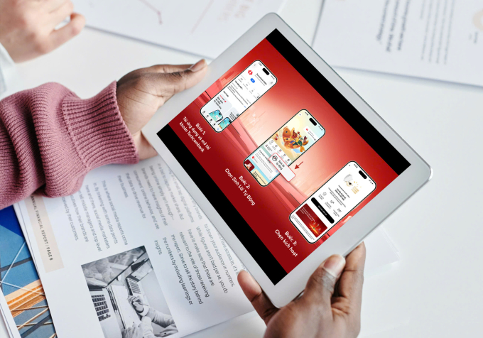 Ba bước bật sinh lời tự động trên ứng dụng Techcombank Mobile. Ảnh: Techcombank