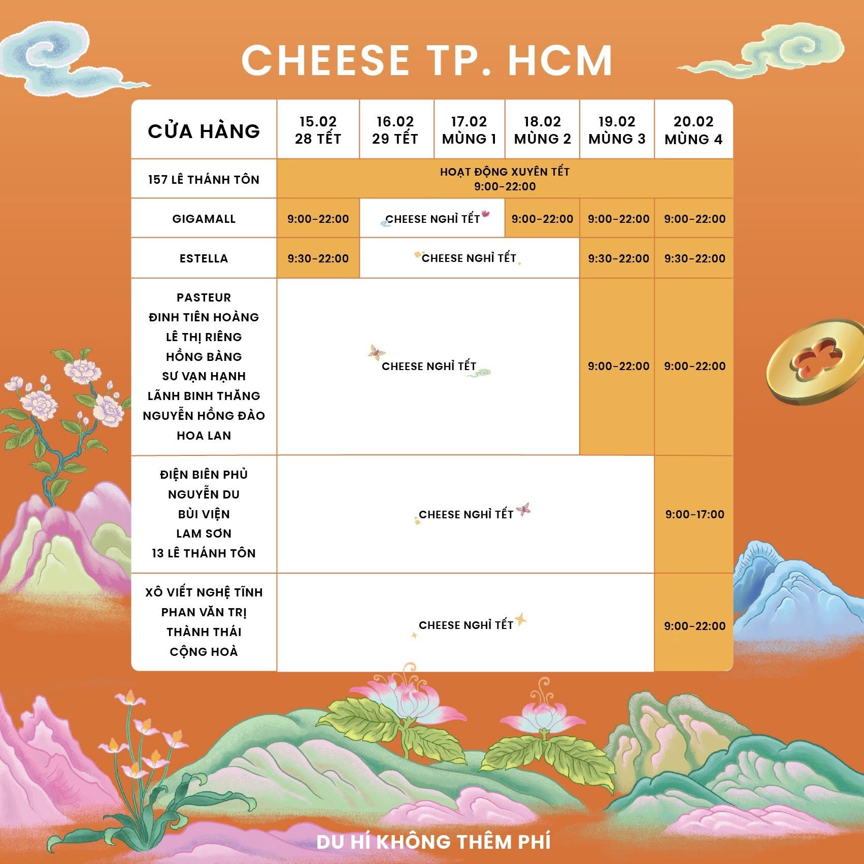 Lịch mở cửa và mức phụ thu của các chuỗi cà phê lớn tại TP.HCM dịp Tết Bính Ngọ 2026- Ảnh 15.