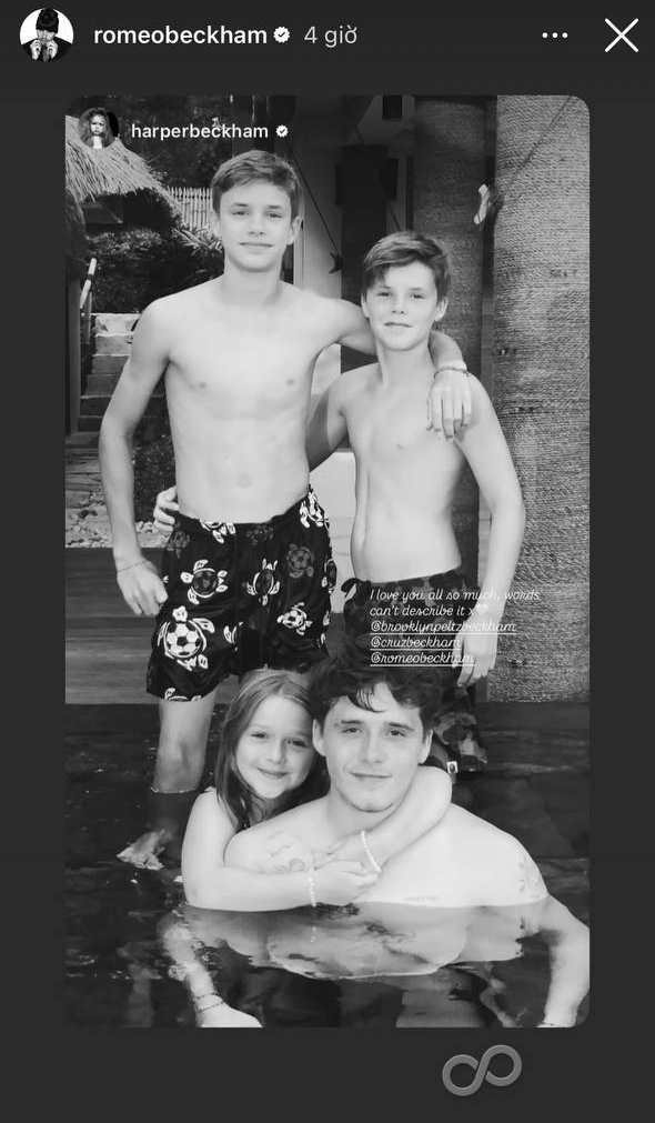 Thương cho tiểu thư Harper Beckham, đăng liền 2 bài yêu thương, tag tên anh cả xa cách nhưng nhận lại chỉ là 