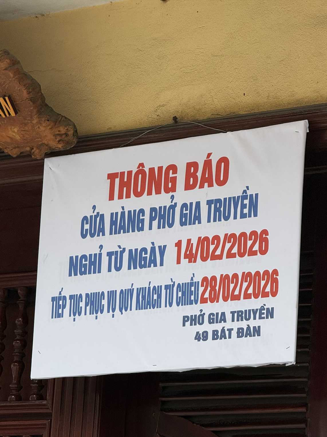 Nhìn người ta nghỉ Tết mà sốt ruột thay: Loạt quán nổi tiếng Hà Nội đóng cửa dài chưa từng thấy, có nơi tận nửa tháng- Ảnh 4.