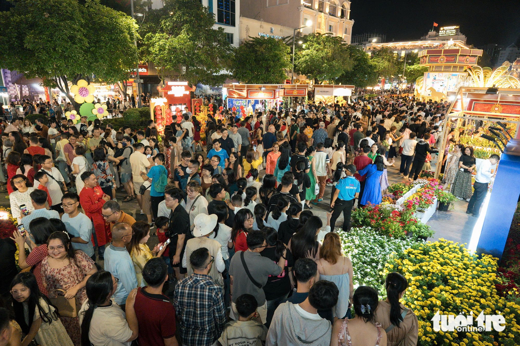 Trải nghiệm phiên bản đêm của đường hoa Nguyễn Huệ Tết Bính Ngọ 2026 sau lễ khai mạc 10 đường hoa Nguyễn Huệ - Ảnh 10.