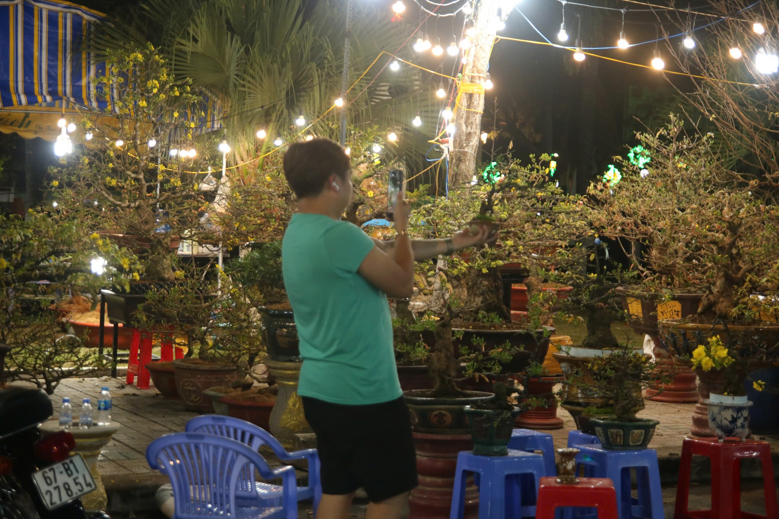 Đại gia săn mai 'khủng', nhà vườn tranh thủ livestream 4 Chợ hoa tết Long Xuyên thức trắng: Đại gia săn mai 'khủng', nhà vườn tranh thủ livetream - Ảnh 4.