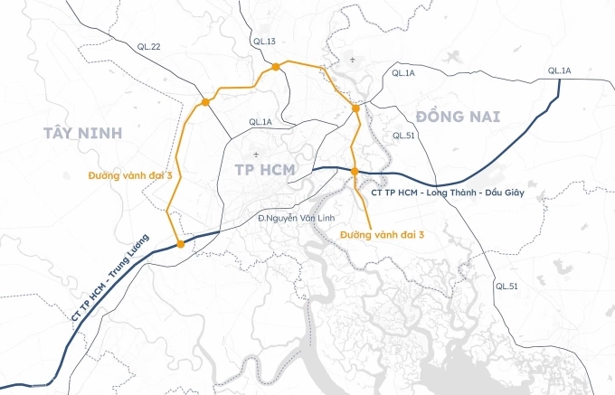 Hướng tuyến Vành đai 3. Đồ họa: Khánh Hoàng