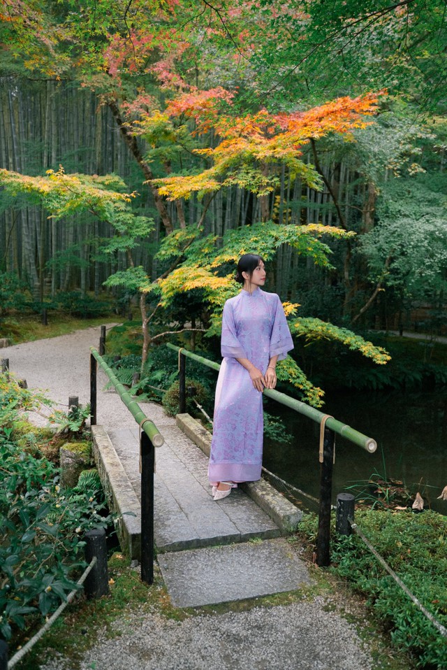 Áo dài Việt 'du xuân' quốc tế- Ảnh 4.