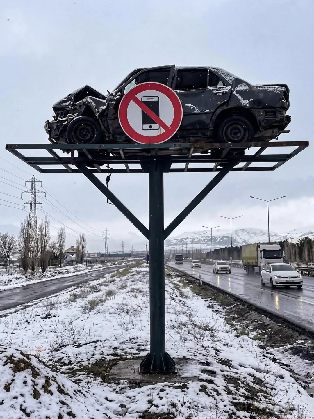 'Treo' xe tai nạn thật thay biển cảnh báo để răn đe tài xế lái ẩu 10 tai nạn - Ảnh 10.