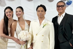 Vợ chồng Khánh Vân và dàn hoa hậu dự cưới Hương Ly