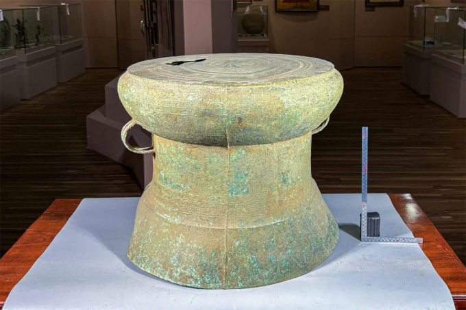 Trống đồng Làng Vạc vừa được công nhận bảo vật quốc gia là hiện vật độc bản. Ảnh: Ánh Tuyết