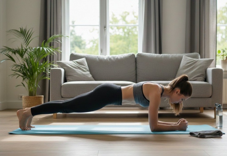 Plank là bài tập tĩnh, giúp huy động đồng thời cơ bụng ngang, cơ bụng chéo, cơ lưng và cơ hông.