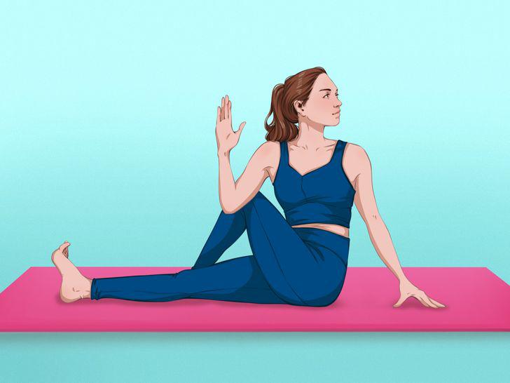 Tư thế vặn mình trong yoga là một trong những bài tập tốt giúp giảm cảm giác khó tiêu.