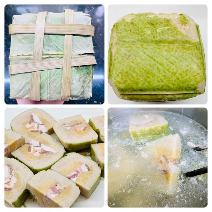 Món lẩu cháo bánh chưng ngon đỉnh nóc giúp giải cứu bánh chưng sau Tết 3 Bóc bánh chưng, cắt thành từng miếng vừa ăn rồi cho vào nồi áp suất. (Ảnh: Nguyễn Hồng Thúy)