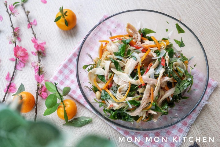 Thành phẩm món ăn khi trộn hết các nguyên liệu. (Ảnh: Thu Thủy)