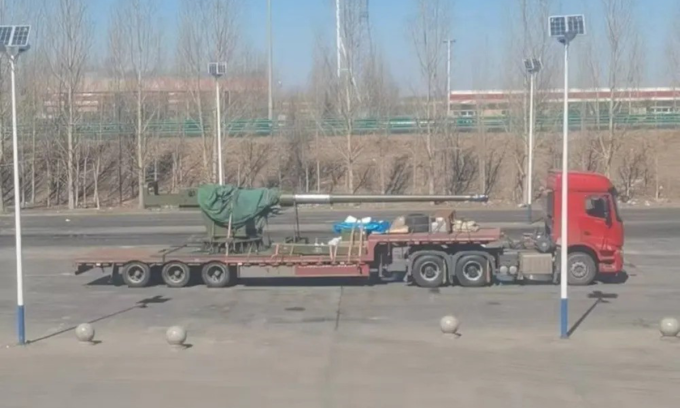 Pháo hạm 155 mm Trung Quốc trong ảnh đăng năm 2025. Ảnh: War Zone