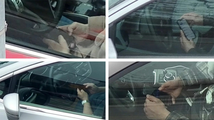 Một số tài xế bị ghi lại cảnh sử dụng điện thoại khi đang lái xe. Ảnh: Kingston Police