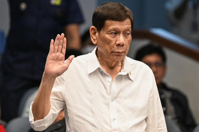 Cựu tổng thống Philippines Rodrigo Duterte tại Manila hồi tháng 10/2024. Ảnh: AFP