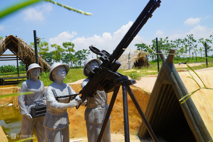 Mô phỏng pháo 12,7 mm được Trung đội nữ dân quân Hoa Lộc sử dụng bắn rơi 3 máy bay Mỹ giai đoạn 1967-1972. Ảnh: Lê Hoàng