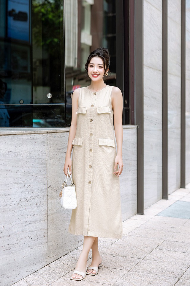 Trang phục vải đũi thoải mái trong phong cách thường ngày- Ảnh 4.