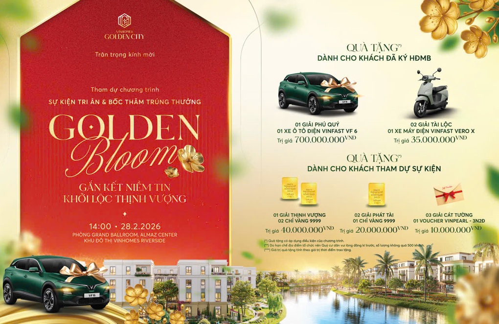 Nhận ưu đãi khi mua nhà thấp tầng Vinhomes Golden City trong tháng 2 - 2