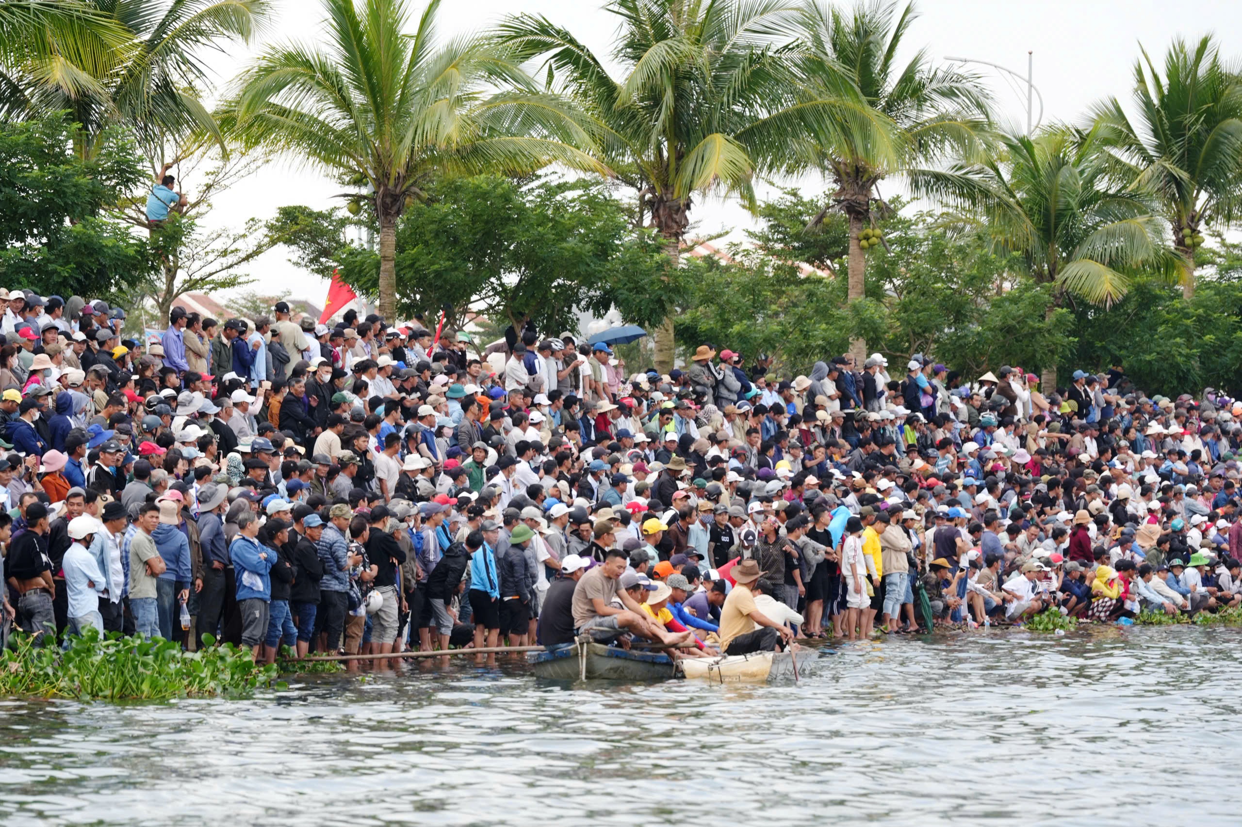 Hàng nghìn người dân chen chân, cổ vũ cuồng nhiệt giải đua thuyền trên sông Thu Bồn- Ảnh 6. Hàng nghìn người dân chen chân, cổ vũ cuồng nhiệt giải đua thuyền trên sông Thu Bồn- Ảnh 6.