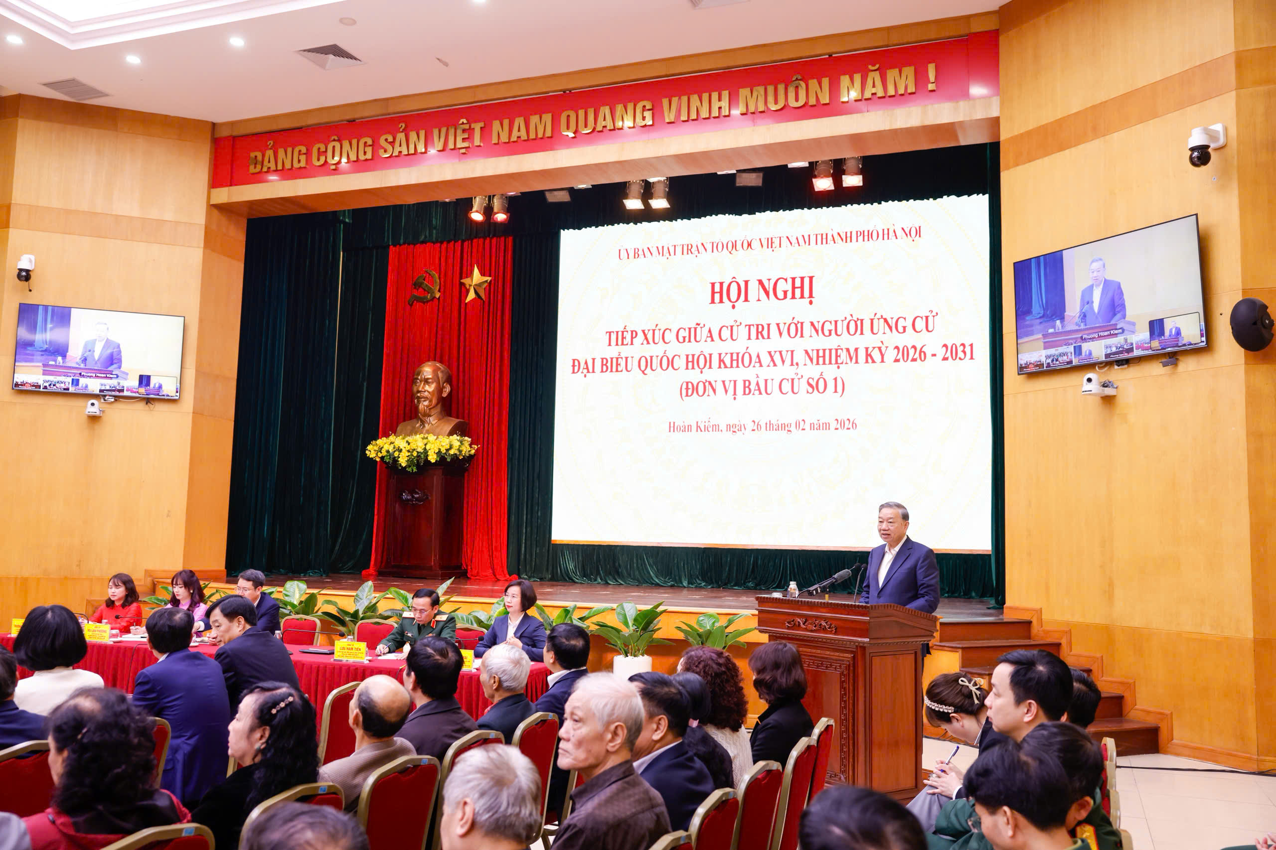 Tổng Bí thư Tô Lâm tham gia Hội nghị cử tri ứng cử đại biểu Quốc hội khóa XVI - Ảnh 4.