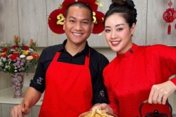 Vợ chồng Khánh Vân vào bếp nấu món Tết