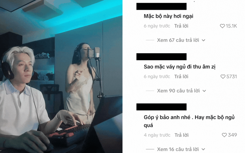 Phát ngại vì chiếc váy trong phòng thu của Bảo Anh- Ảnh 2.