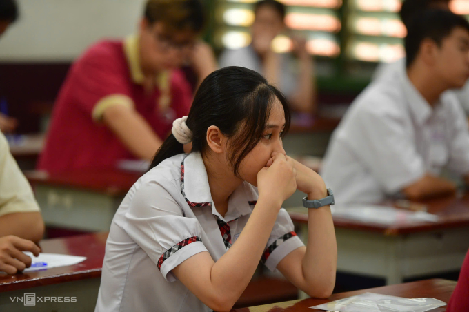 Thí sinh thi tốt nghiệp THPT năm 2025 tại TP HCM. Ảnh: Thanh Tùng