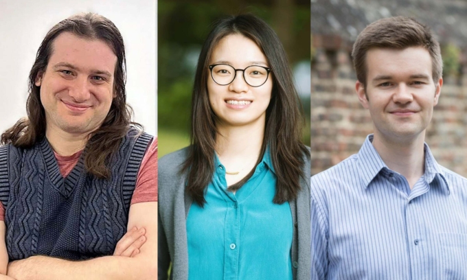 Từ trái qua: Jacob Tsinerman, Hong Wang và Jack Thorne. Ảnh: University of Toronto, IHES và Royal Society