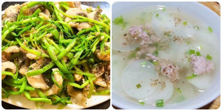 Rau cần xào và canh củ cải là những món ăn giúp tiêu mỡ, nhẹ bụng sau Tết